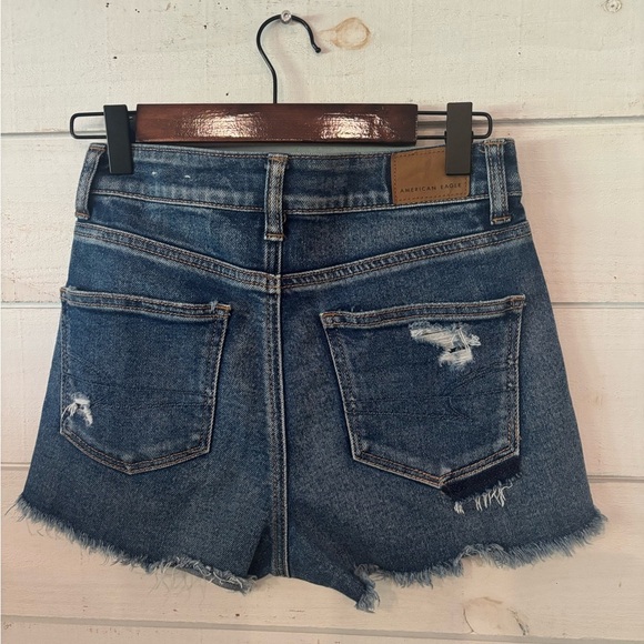 American Eagle Outfitters Blue Jean Shorts Distressed Frayed Hem - Picture 5 of 10